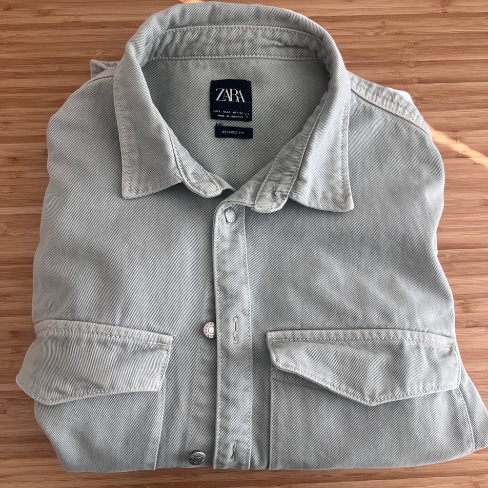 Zara Soft mens denim over Shirt jacket